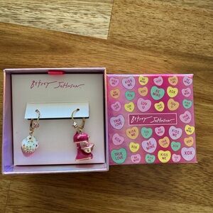 Betsey Johnson Pink Cupcake and Mixer Earrings